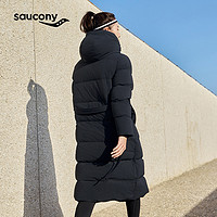 88VIP：saucony 索康尼 官方正品新款女款长款羽绒服保暖简约百搭潮带腰带