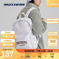 SKECHERS 斯凯奇 双肩包大容量多功能电脑包书包户外旅游背包L323U063 雪白色/00QF 20升以下