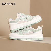 DAPHNE 达芙妮 薄荷曼波小白鞋子女2024新款爆款春夏季绿色厚底休闲鞋板鞋