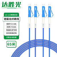 达胜光 电信级铠装光纤跳线65米LC-LC单模双芯抗拉压防鼠咬低烟无卤环保尾纤连接线 DSG-2KLULU65S