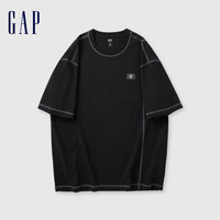 Gap 盖璞 男女款logo撞色车线短袖T恤 497895