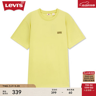 Levi's李维斯24夏季男士宽松LOGO印花短袖T恤 黄色 001AS-0002 M