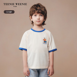 Teenie Weenie Kids小熊童装24夏季男童纯棉撞色印花短袖T恤 乳白色 1