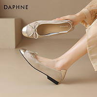 DAPHNE 达芙妮 法式平底单鞋女2024新款夏季新中式国风浅口女鞋软底奶奶鞋