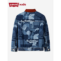 Levi's李维斯童装男童牛仔外套儿童复古潮酷撞色拼接夹克 湖底蓝 110/56(5)