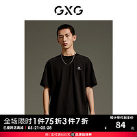 GXG 男装 商场同款后背图案短袖T恤 2023年夏季新品GEX14414112 黑色 165/S