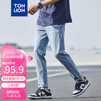 唐狮(TonLion)2024新款男修身小脚牛仔长裤TB