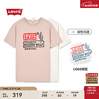 Levi's李维斯24夏季女士针织休闲印花短袖T恤 粉色 A9276-0002 M