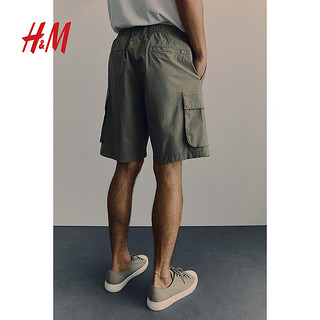 H&M2024夏季男装标准版型工装短裤1217827 浅米色 175/88