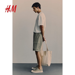 H&M2024夏季男装标准版型工装短裤1217827 浅米色 175/88