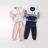 戴维贝拉 女童套装2022冬装新款男童卫衣长裤两件套宝宝衣服童装