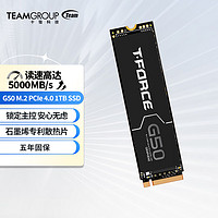 十铨科技T-FORCE G50 1TB/2TB SSD固态硬盘 M.2(NVMe PCIe 4.0×4) 读速5000MB/s G50 1TB PCIe4.0 石墨烯 黑色