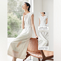 DUIBAI 对白 ×冯玮艺术家联名气质V领无袖连衣裙女2024夏季新款显瘦长裙