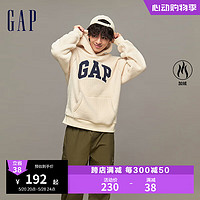 Gap【欧阳娜娜同款】男女装秋季2023新款LOGO连帽衫807084卫衣 米黄色 175/88A(XS)