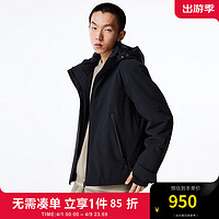 杰克·琼斯（JACK&JONES）春季男士衣服棉衣反光印花透气保暖潮流棉服保暖外套男装 黑色 175/96A/M