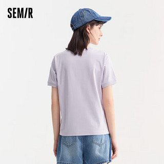 森马（Semir）罗小黑短袖T恤女印花俏皮上衣夏2024卡通圆领套头衫109324100002 粉紫A70719