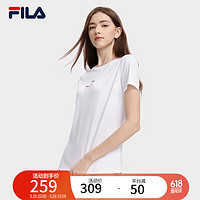 FILA斐乐女子短袖T恤 夏季基础简约时尚休闲短袖衫 标准白-WT 175/92A/XL