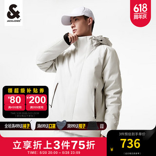 杰克·琼斯（JACK&JONES）秋冬男士衣服时尚百搭潮流帅气连帽口袋防风保暖羽绒服外套男装 C41冰川灰 180/100A/L