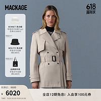 MACKAGE摩登专致系列-女士 ADVA中长款扣带风衣外套24春夏 米咖色 XS