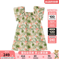 PawinPaw卡通小熊童装2024年夏季女童度假风连衣裙可爱俏皮 Green绿色/40 110cm