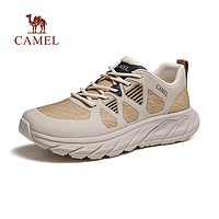 CAMEL 骆驼 男鞋春季新款户外徒步休闲鞋男士厚底缓震网面透气运动跑步鞋男 G14S161095 卡其 42
