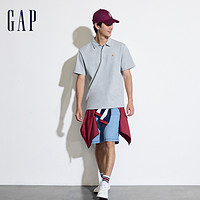 Gap 盖璞 男装2024夏季新款棉质小熊logo短袖polo衫简约纯色上衣466791