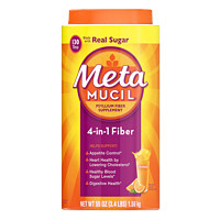 Metamucil美达施 膳食纤维粉 橙味4合1多功能纤维素 强饱腹感代餐粉 美国 【低糖】1560g（260次）