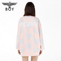 BOY LONDON BOYLONDON春季粉色卫衣情侣同款满印休闲上衣N03013