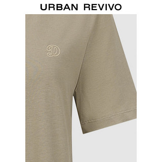 URBAN REVIVO 女士慵懒休闲字母垂坠感中长款连衣裙 UWU740049 卡其 M