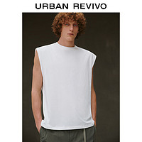 URBAN REVIVO 男士时尚百搭舒适棉质圆领坎肩背心 UMB440002 本白 S