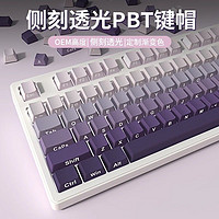 百亿补贴：EWEADN 前行者 PBT键帽侧刻机械键盘透光热升华紫色渐变87/108/98侧透个性