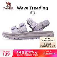 CAMEL 骆驼 魔术贴撞色凉鞋女运动休闲鞋子 X24B16L2029 紫色 35