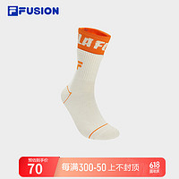 FILA FUSION斐乐潮牌款高腰袜2024夏季撞色运动袜长筒袜 苡米色-BG S