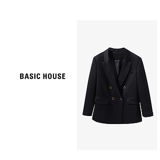 Basic House/X百家好秋季轻奢醋酸气质舒适随性外套B0633B5S772 黑色 S85-105斤