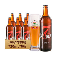 PLUS會員：TAISHAN 泰山啤酒 10度 紅7天 原漿啤酒 720mL*6瓶 整箱裝