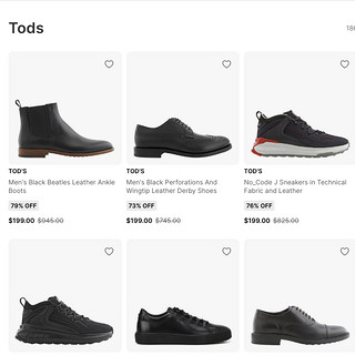 TOD'S托德斯品牌活动，多款男士皮鞋好价低至38折！
