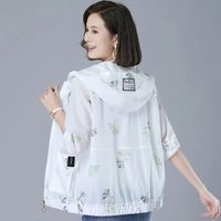 北青树防晒衣女夏季女士中年薄外套户外透气防晒服 白色
