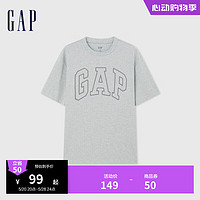Gap 盖璞 男士撞色logo圆领短袖T恤 544465 灰色 S