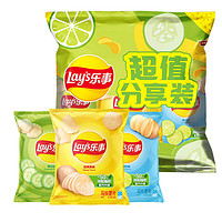 Lay's 乐事 薯片组合包超值分享装（原味/黄瓜/青柠)56gx3包零食