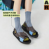 Almond Rocks AR原创a线亮光丝格子短袜设计感绿色袜子棉女潮网红薄款设计线