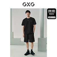 GXG 男装 双色肌理面料宽松休闲圆领短袖T恤男士上衣 24年夏季新品