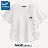 JEANSWEST 真维斯 集团正肩t恤女夏季2024新款辣妹茶里茶气别致上衣短款短袖Y