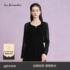 拉珂蒂（La Koradior）  2024年春夏黑色刺绣针织开衫 黑色 2XL