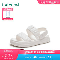 热风 hotwind2024年夏季女士时尚轻便两穿凉鞋百搭休闲凉鞋女纯色舒适