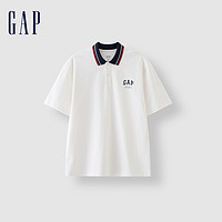 Gap 盖璞 男女装2024夏季新款logo撞色翻领短袖T恤运动通勤polo衫465661