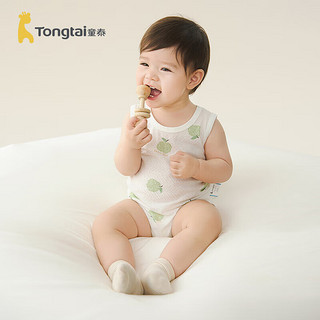 童泰（TONGTAI）婴儿无袖包屁夏季儿童连体家居服内衣TS42J581-DS绿色73cm