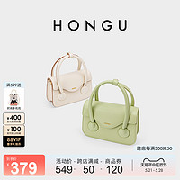 HONGU 红谷 包包2024新款牛皮单肩手提包小众设计小方包高级感斜挎女士包