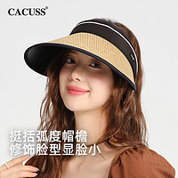 88VIP：CACUSS 防晒帽女夏季草编空顶大帽檐防紫外线新款户外出游遮阳帽