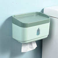 纳利丝 卫生间纸巾盒防水厕所抽纸盒橄榄绿 两种安装方式