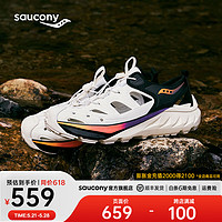 saucony 索康尼 凉鞋2024年春上新户外透气凉鞋男女防滑沙滩鞋CRADLE MT 白黑桔4 42